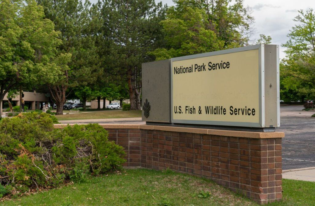 National Park Service in Fort Collins Colorado - a sign on a sign